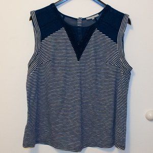 Daniel Rainn Navy-Striped Top 2X